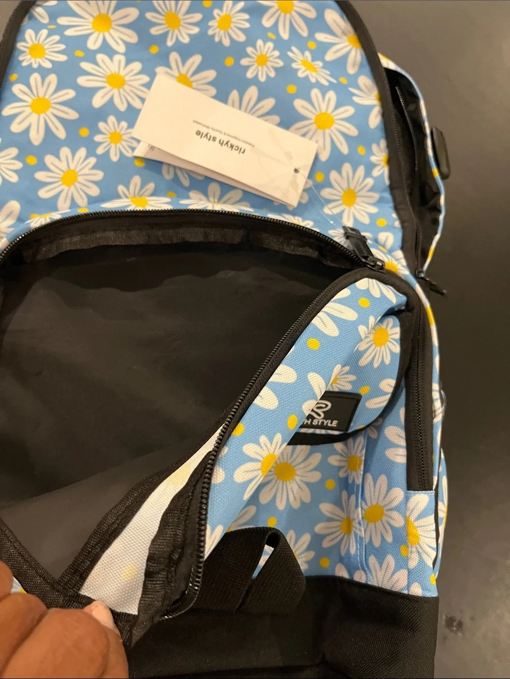 Rickyh Style Blue Daisy Print Backpack